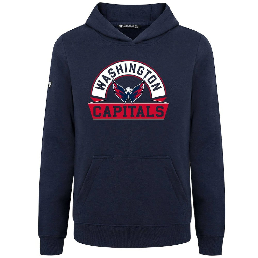 Washington Capitals Levelwear Youth Podium Banner Arch Pullover Hoodie Online