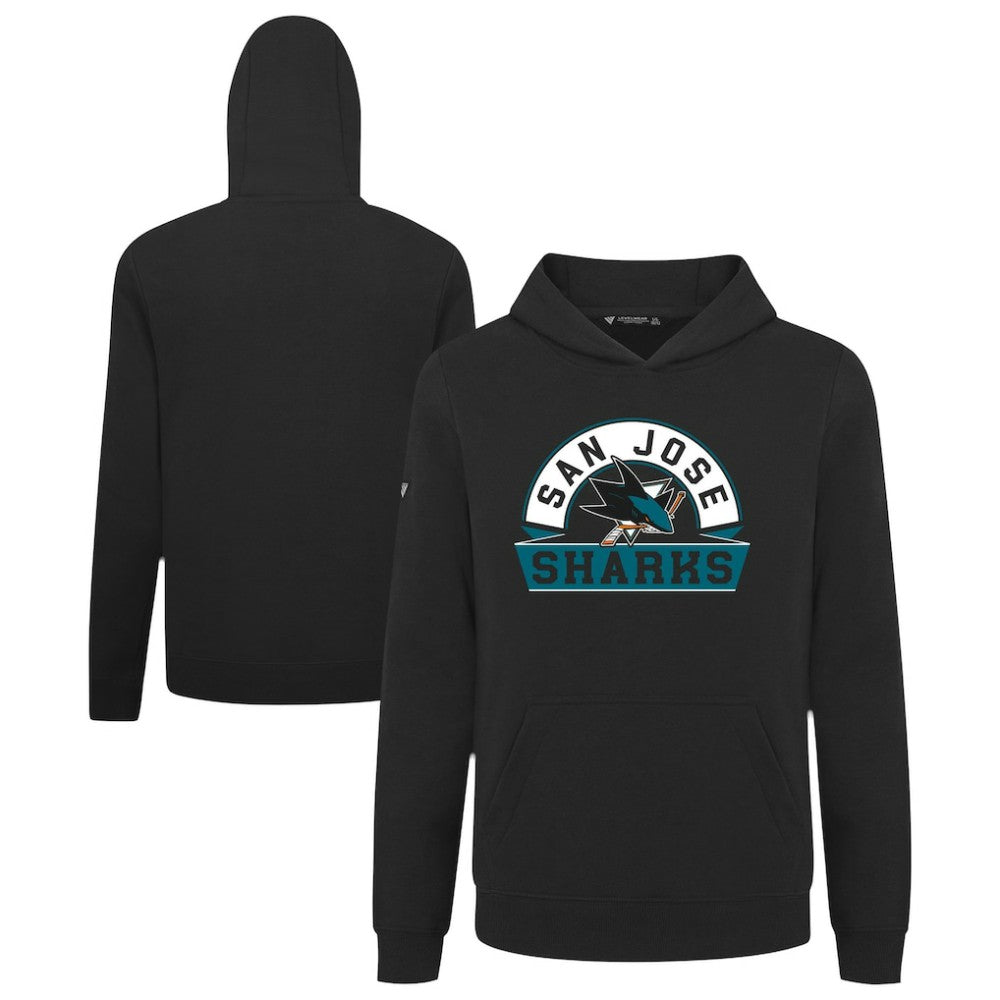 San Jose Sharks Levelwear Youth Podium Banner Arch Pullover Hoodie Sale