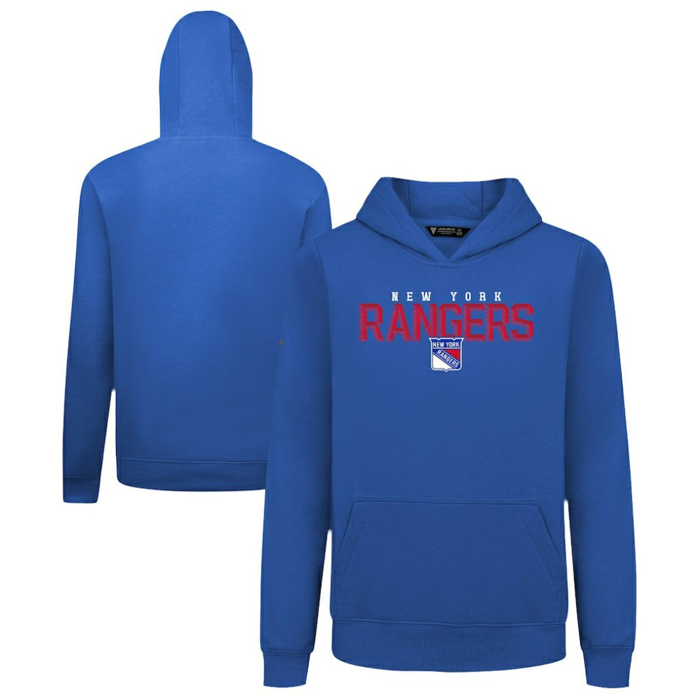 New York Rangers Levelwear Youth Podium Carve Pullover Hoodie On Sale