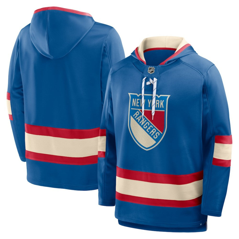 New York Rangers Fanatics 2026 NHL Winter Classic Lace Collar Hoodie On Sale