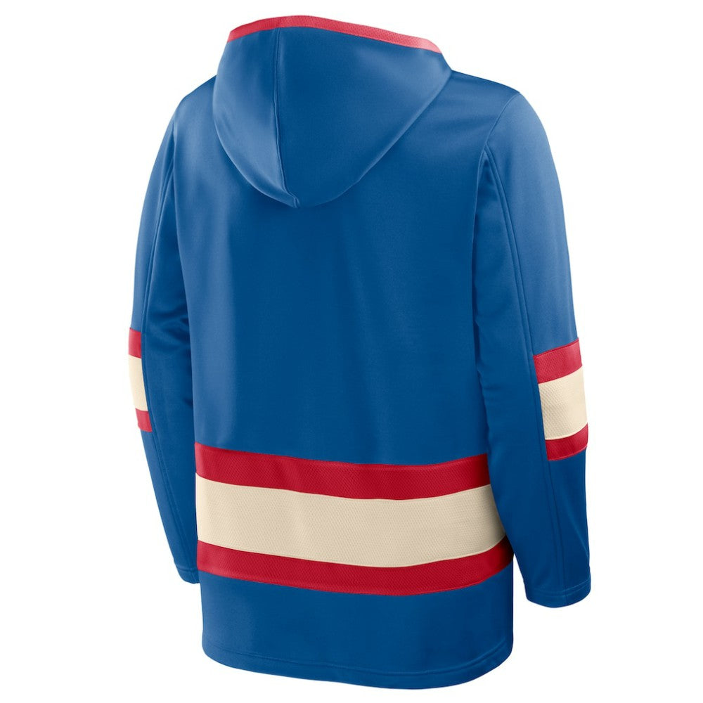 New York Rangers Fanatics 2026 NHL Winter Classic Lace Collar Hoodie On Sale