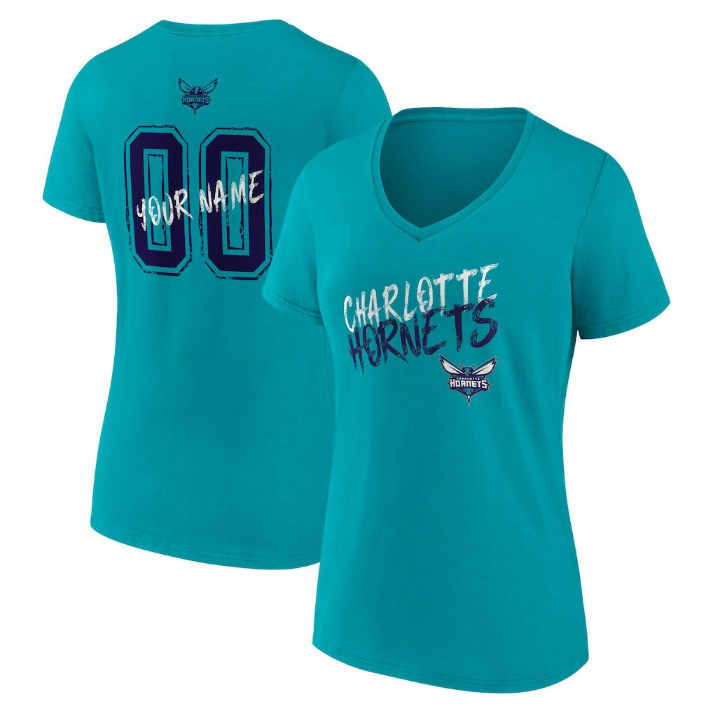 Charlotte Hornets Women's Hustle Custom V-Neck T-Shirt For Sale