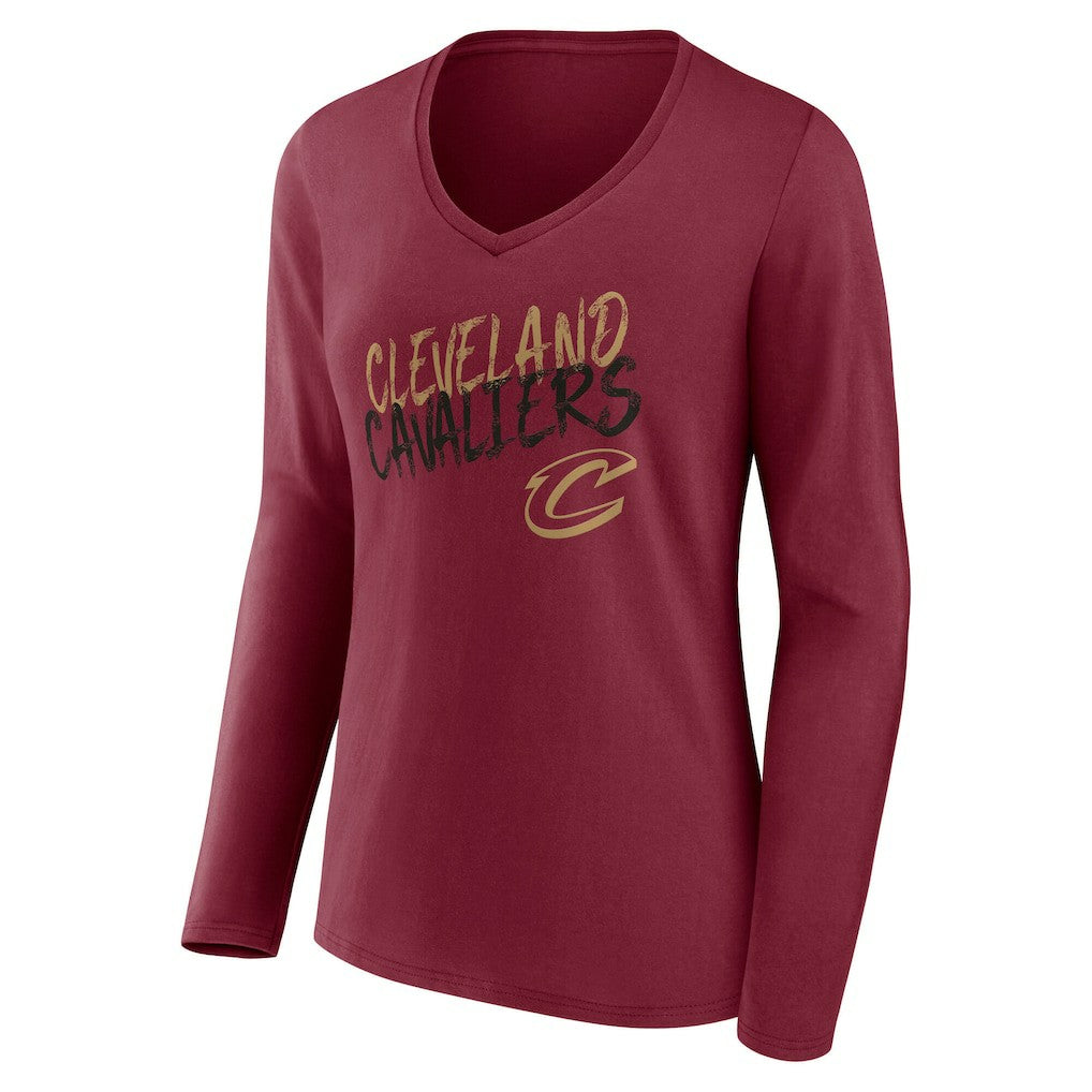 Cleveland Cavaliers Women's Hustle Custom Long Sleeve V-Neck T-Shirt sale Outlet