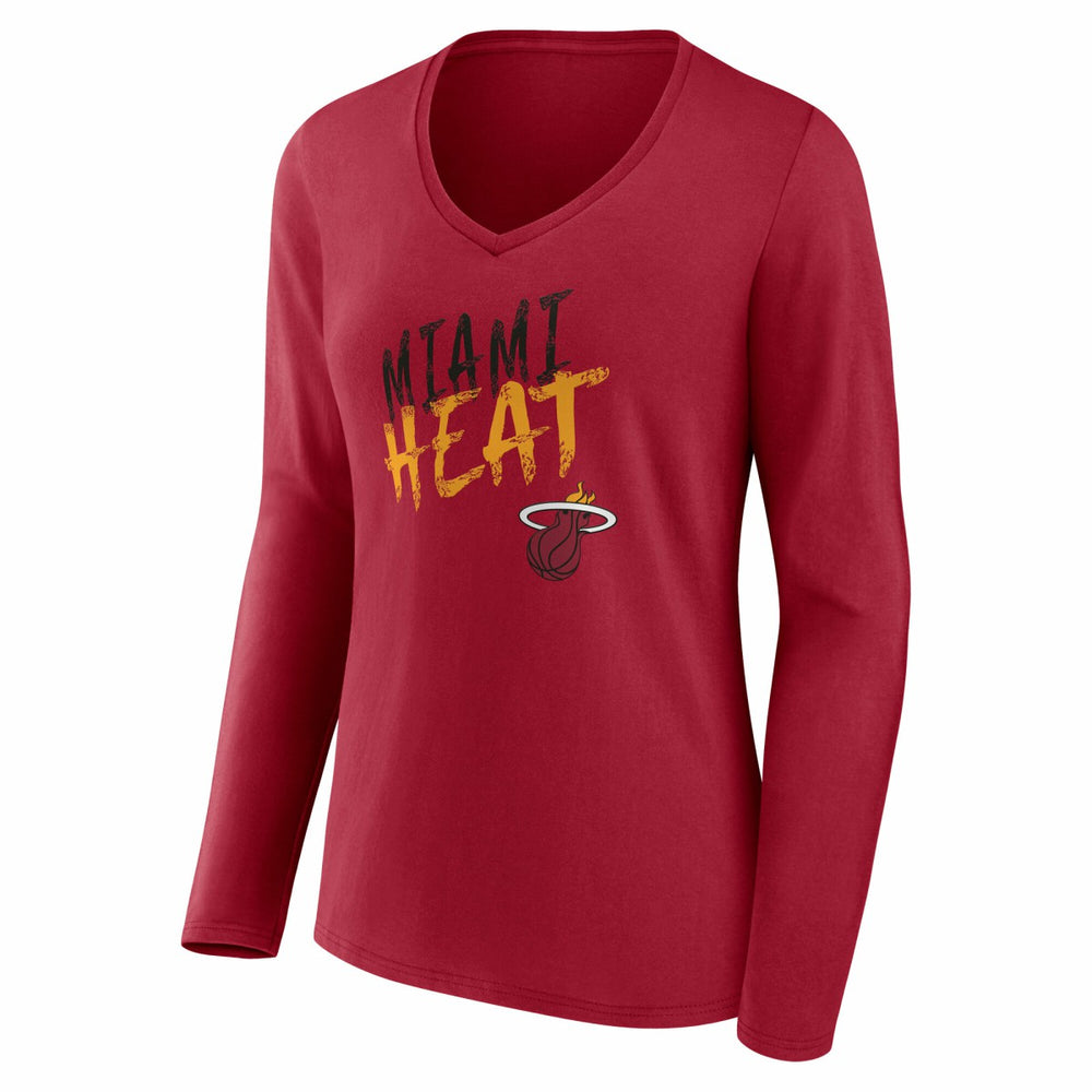 Miami Heat Women's Hustle Custom Long Sleeve V-Neck T-Shirt Online