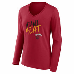 Miami Heat Women's Hustle Custom Long Sleeve V-Neck T-Shirt Online