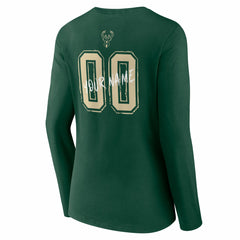 Milwaukee Bucks Women's Hustle Custom Long Sleeve V-Neck T-Shirt For Sale