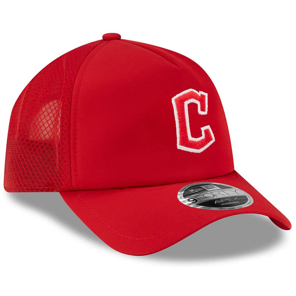 Cleveland Guardians New Era 2026 Batting Practice Apex 9FORTY Adjustable Trucker Hat | MLB Online