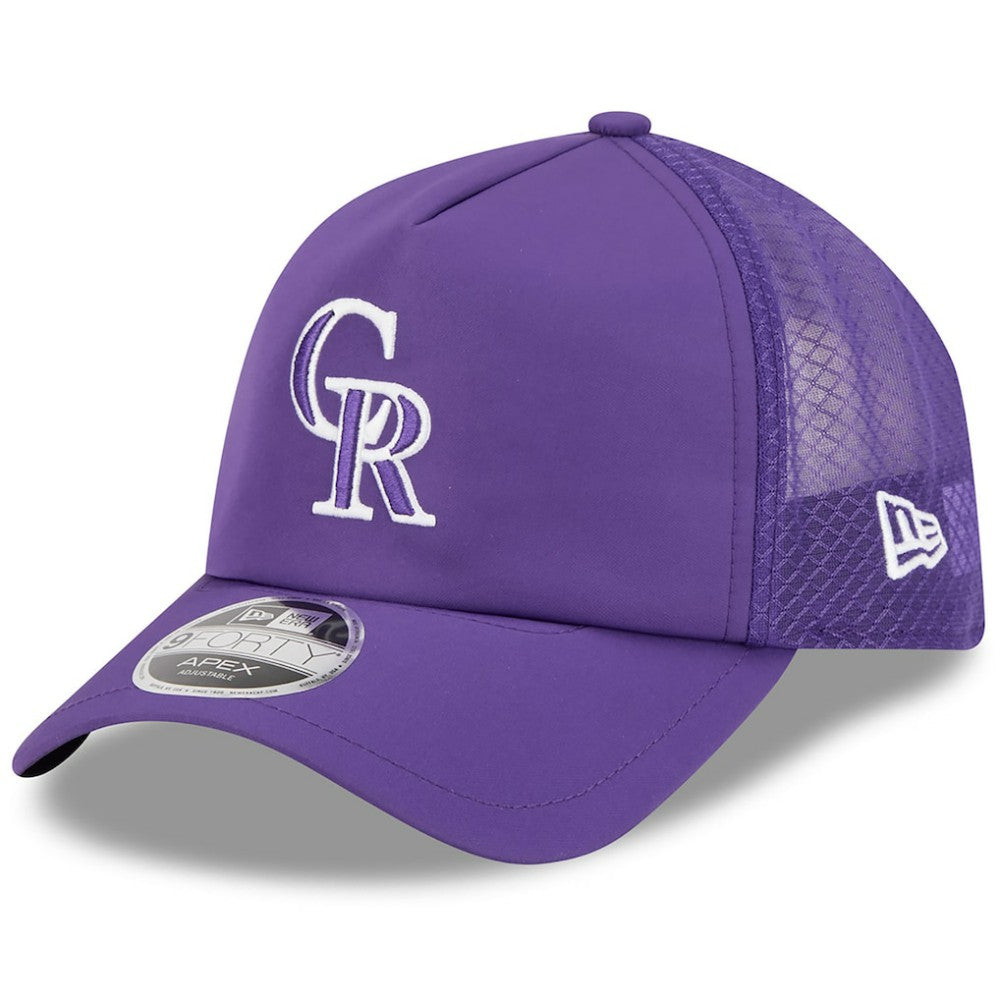 Colorado Rockies New Era 2026 Batting Practice Apex 9FORTY Adjustable Trucker Hat | MLB Outlet