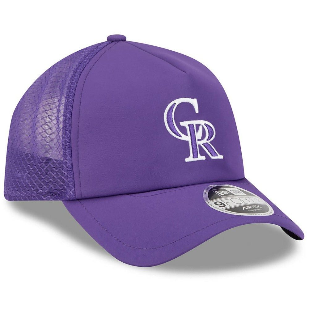 Colorado Rockies New Era 2026 Batting Practice Apex 9FORTY Adjustable Trucker Hat | MLB Outlet