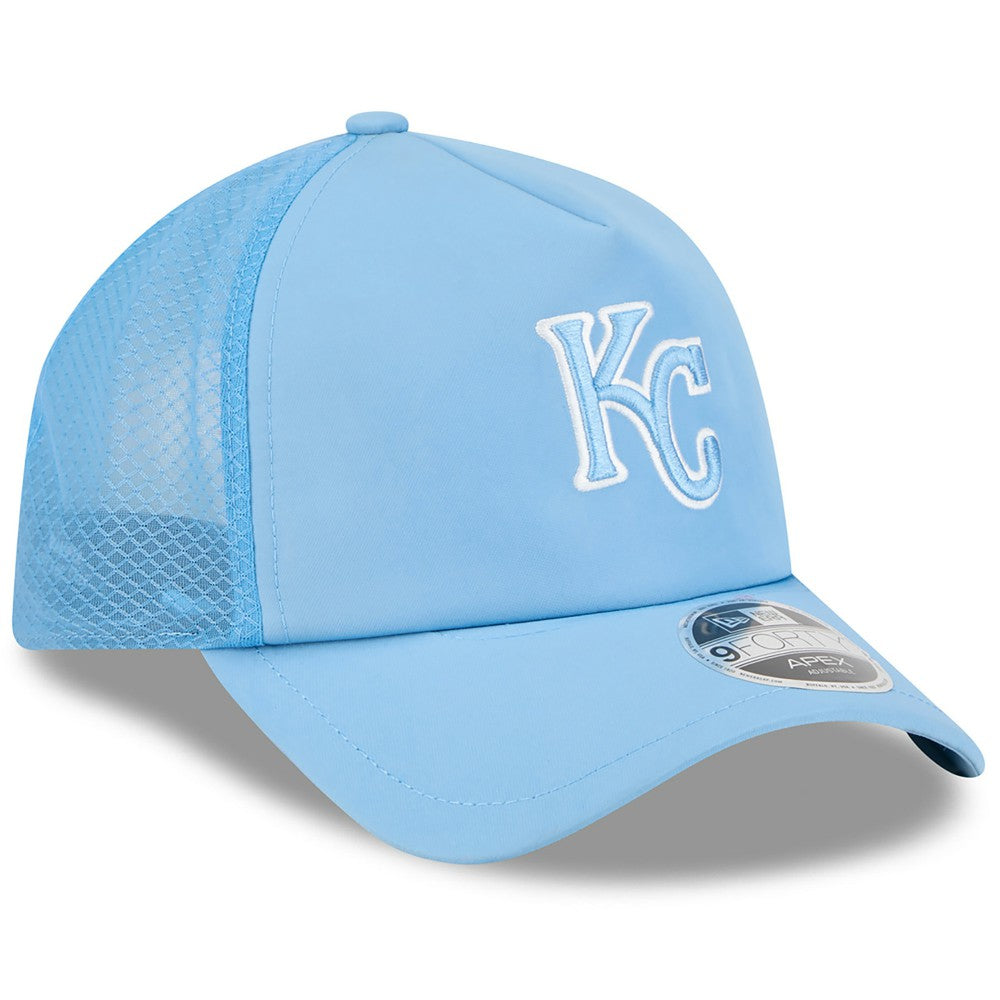 Kansas City Royals New Era 2026 Batting Practice Apex 9FORTY Adjustable Trucker Hat | MLB Discount