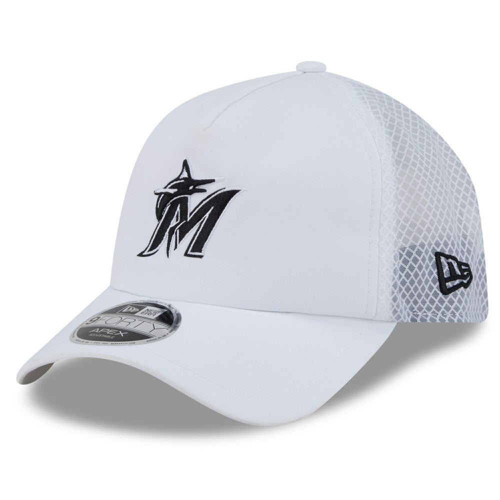 Miami Marlins New Era 2026 Batting Practice Apex 9FORTY Adjustable Trucker Hat | MLB US