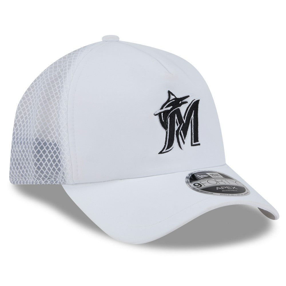 Miami Marlins New Era 2026 Batting Practice Apex 9FORTY Adjustable Trucker Hat | MLB US