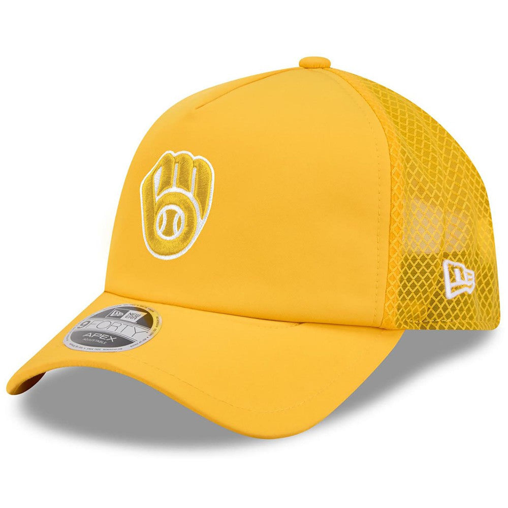 Milwaukee Brewers New Era 2026 Batting Practice Apex 9FORTY Adjustable Trucker Hat | MLB Discount