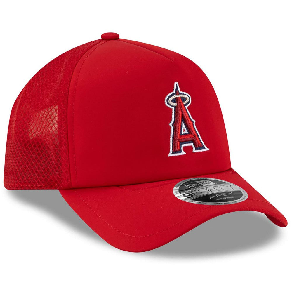 Los Angeles Angels New Era 2026 Batting Practice Apex 9FORTY Adjustable Trucker Hat | MLB Sale