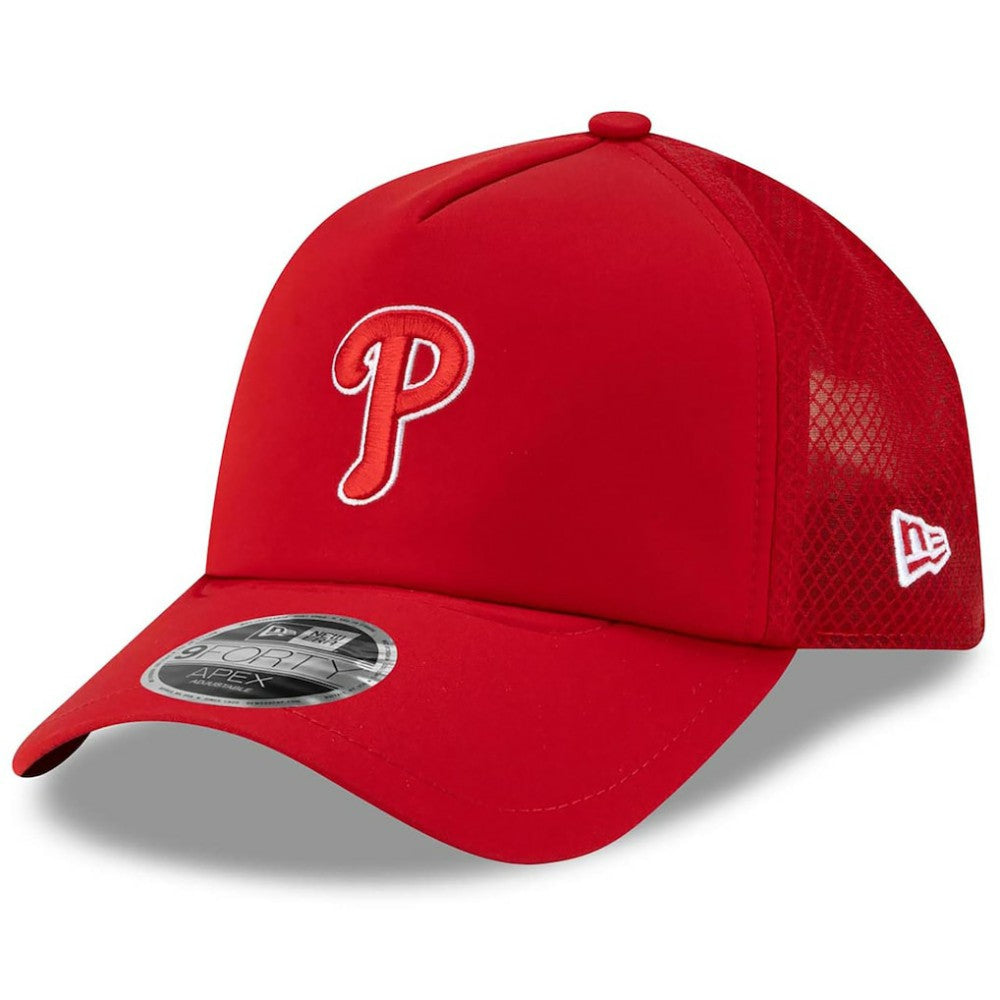 Philadelphia Phillies New Era 2026 Batting Practice Apex 9FORTY Adjustable Trucker Hat | MLB Discount