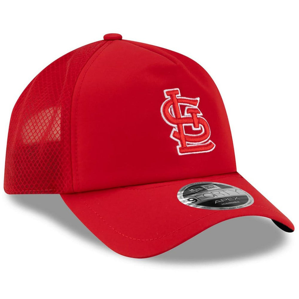 St. Louis Cardinals New Era 2026 Batting Practice Apex 9FORTY Adjustable Trucker Hat | MLB For sale