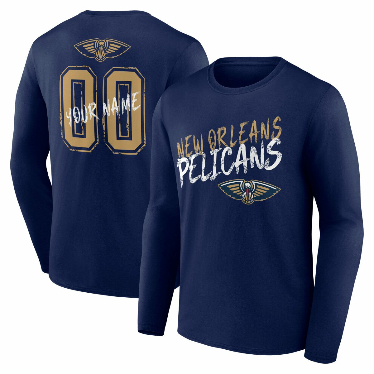 New Orleans Pelicans Hustle Custom Long Sleeve T-Shirt Discount