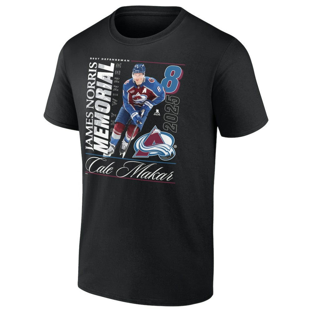 Cale Makar Colorado Avalanche 2025 Norris Trophy Winner T-Shirt Outlet
