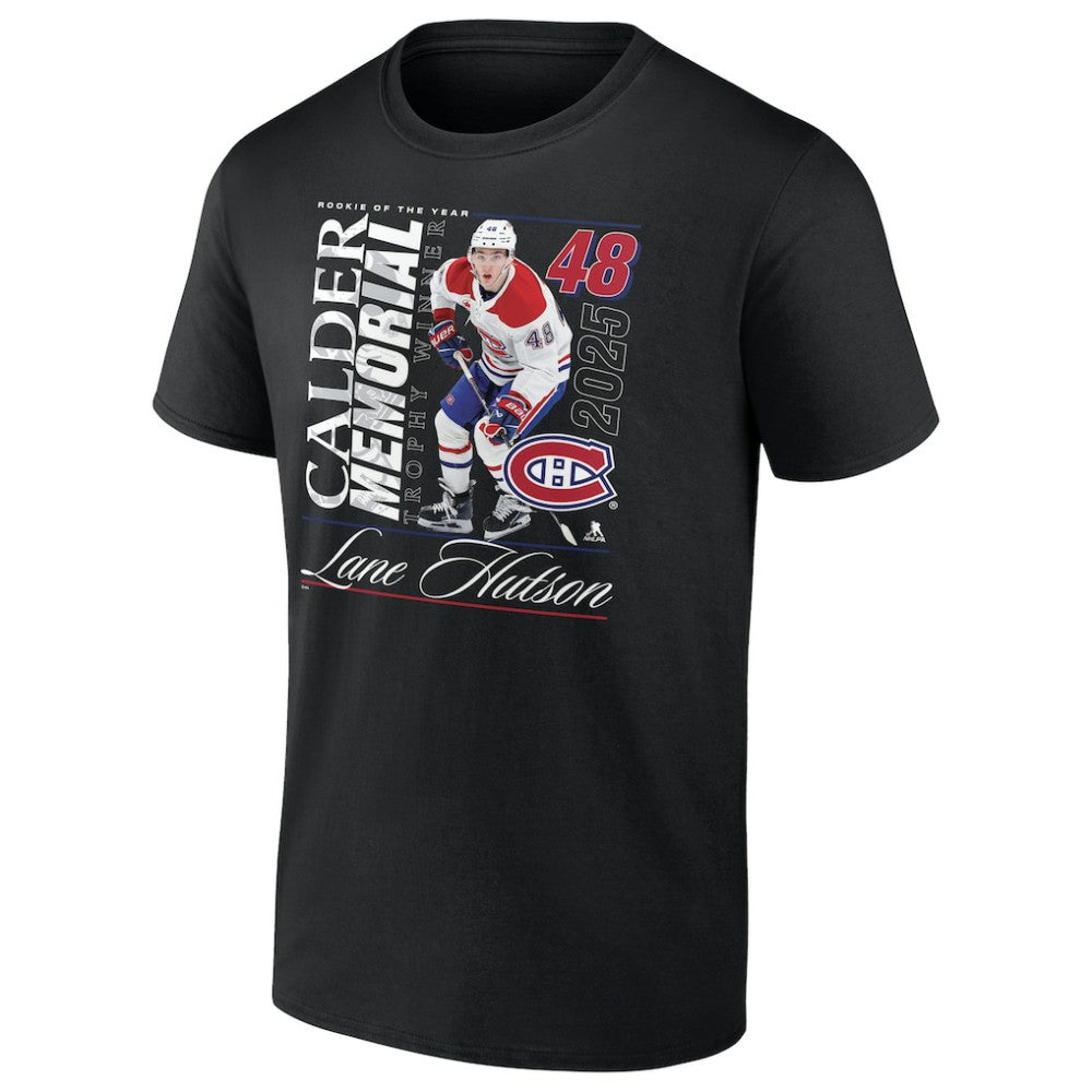 Lane Hutson Montreal Canadiens 2025 Calder Memorial Trophy Winner T-Shirt On Sale