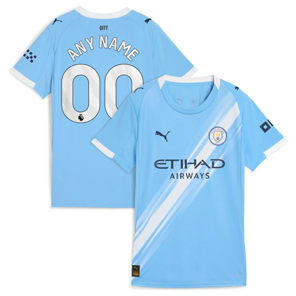 Manchester City Women's 2025/26 Home Replica Custom Jersey Sky Blue - Puma