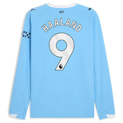 Erling Haaland Manchester City 2025/26 Home Replica Long Sleeve Player Jersey Sky Blue - Puma