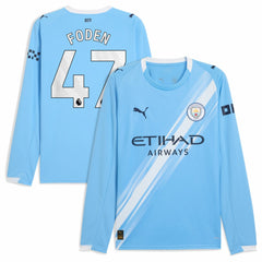 Phil Foden Manchester City 2025/26 Home Replica Long Sleeve Player Jersey Sky Blue - Puma