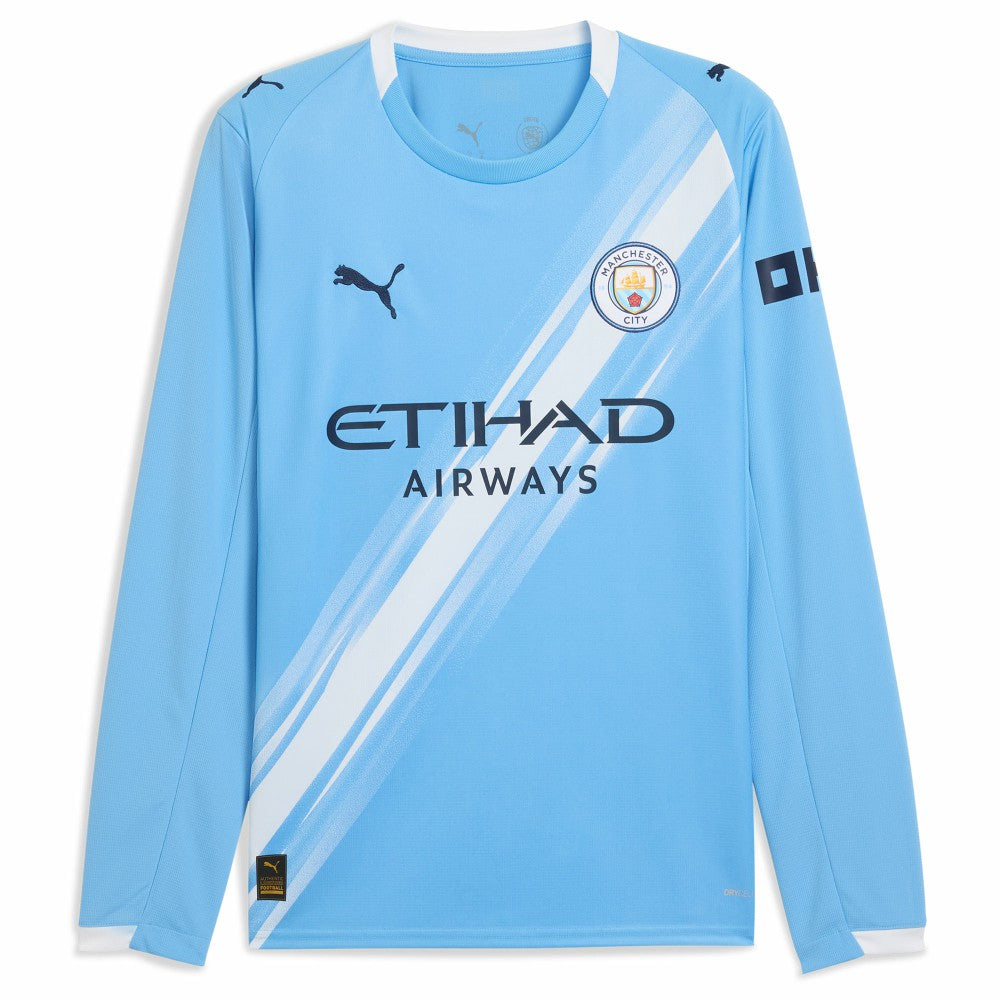 Phil Foden Manchester City 2025/26 Home Replica Long Sleeve Player Jersey Sky Blue - Puma