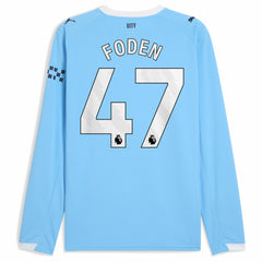 Phil Foden Manchester City 2025/26 Home Replica Long Sleeve Player Jersey Sky Blue - Puma