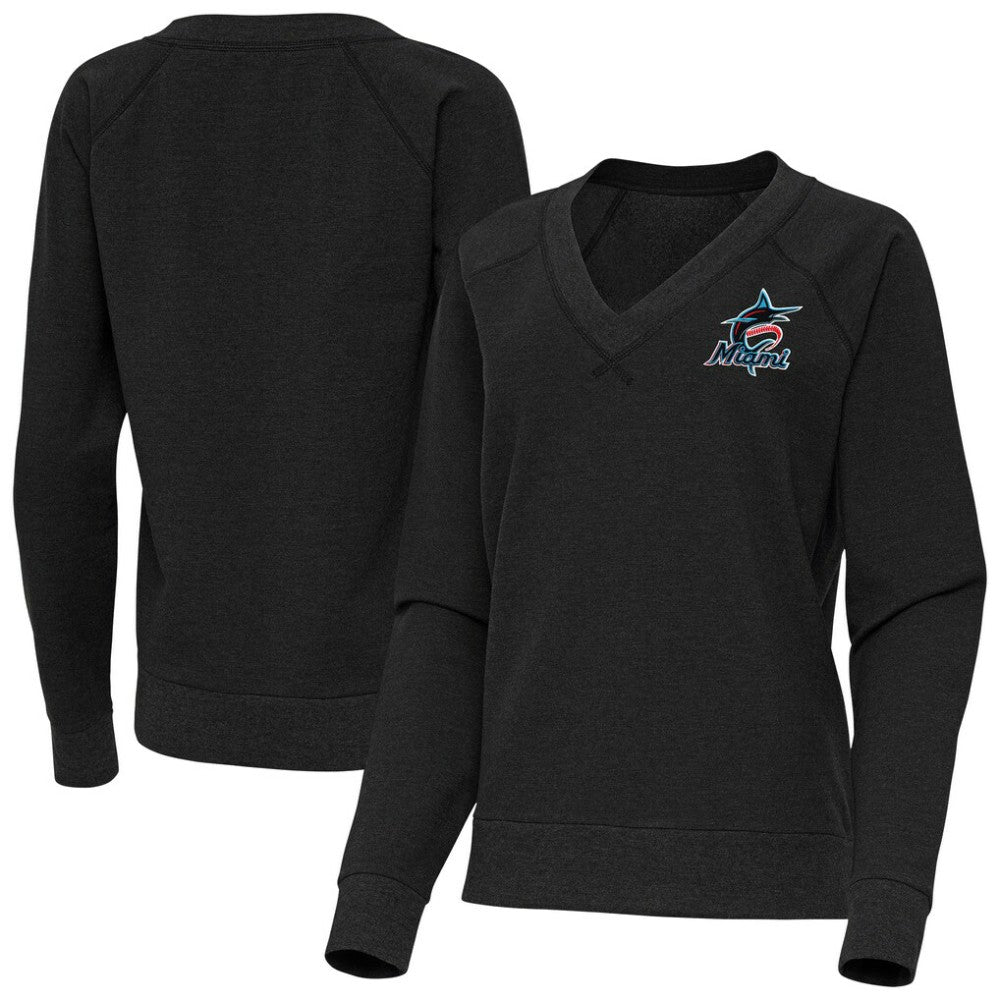 Miami Marlins Antigua Women's Varsity Tri-Blend V-Neck Long Sleeve T-Shirt | MLB Online