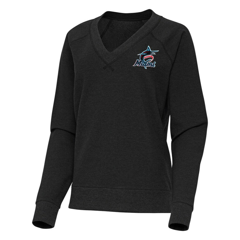 Miami Marlins Antigua Women's Varsity Tri-Blend V-Neck Long Sleeve T-Shirt | MLB Online