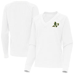Athletics Antigua Women's Varsity Tri-Blend V-Neck Long Sleeve T-Shirt | MLB US