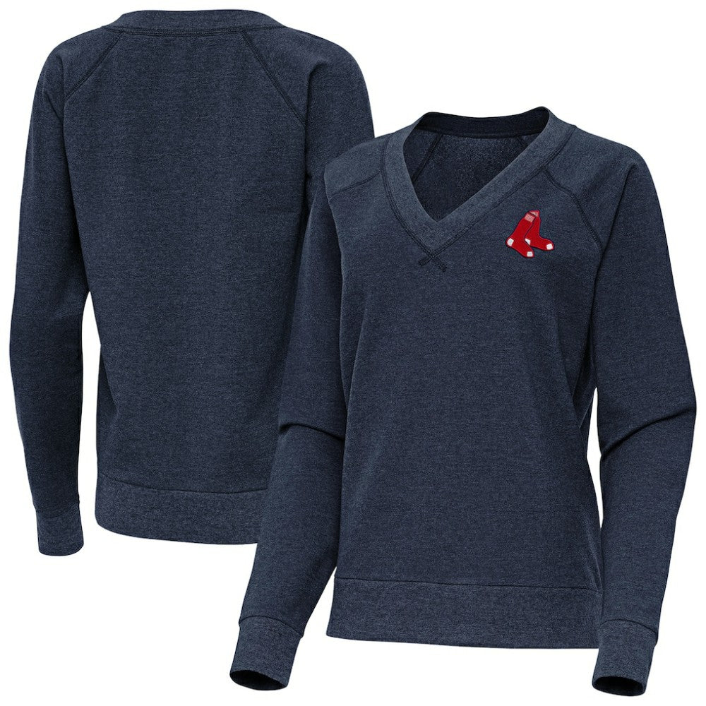 Boston Red Sox Antigua Women's Varsity Tri-Blend V-Neck Long Sleeve T-Shirt | MLB On Sale