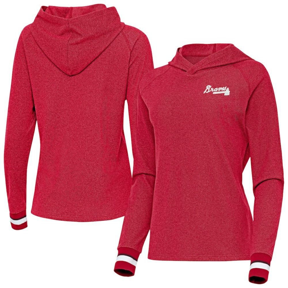 Atlanta Braves Antigua Women's Trek Pullover Hoodie | MLB Outlet