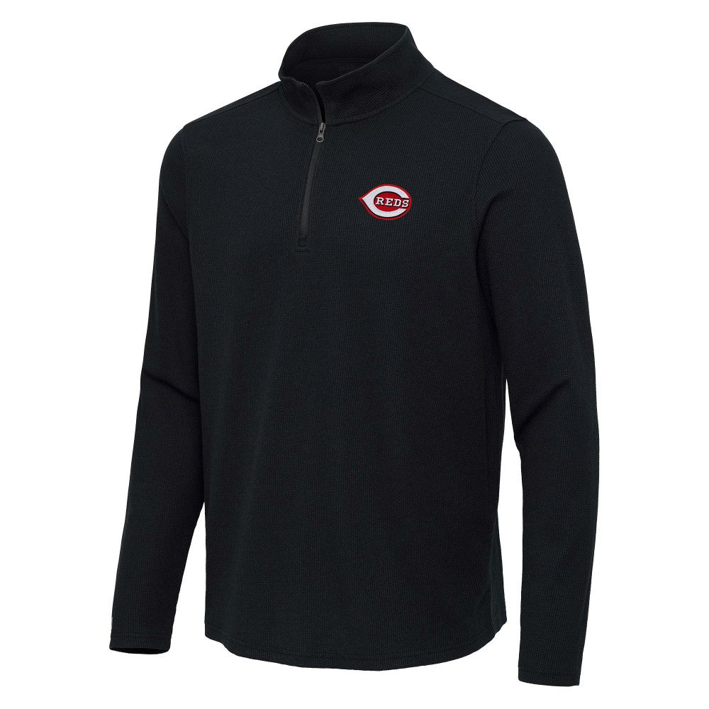 Cincinnati Reds Antigua Sync Tri-Blend Quarter-Zip Pullover | MLB Online
