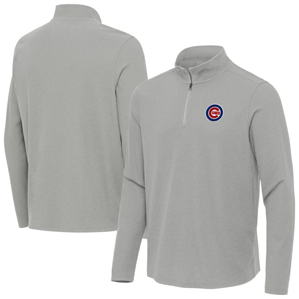 Chicago Cubs Antigua Sync Tri-Blend Quarter-Zip Pullover | MLB Shop