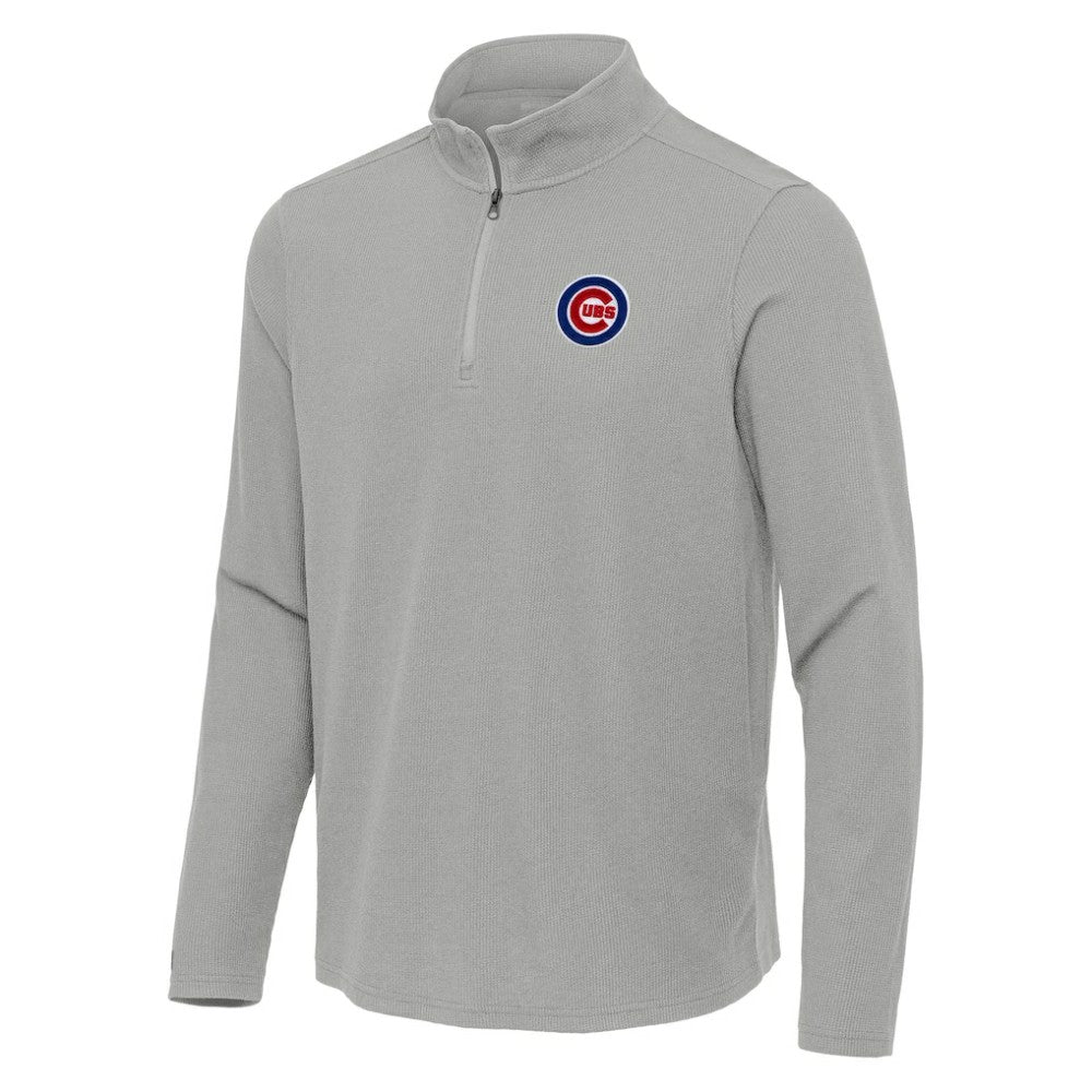 Chicago Cubs Antigua Sync Tri-Blend Quarter-Zip Pullover | MLB Shop