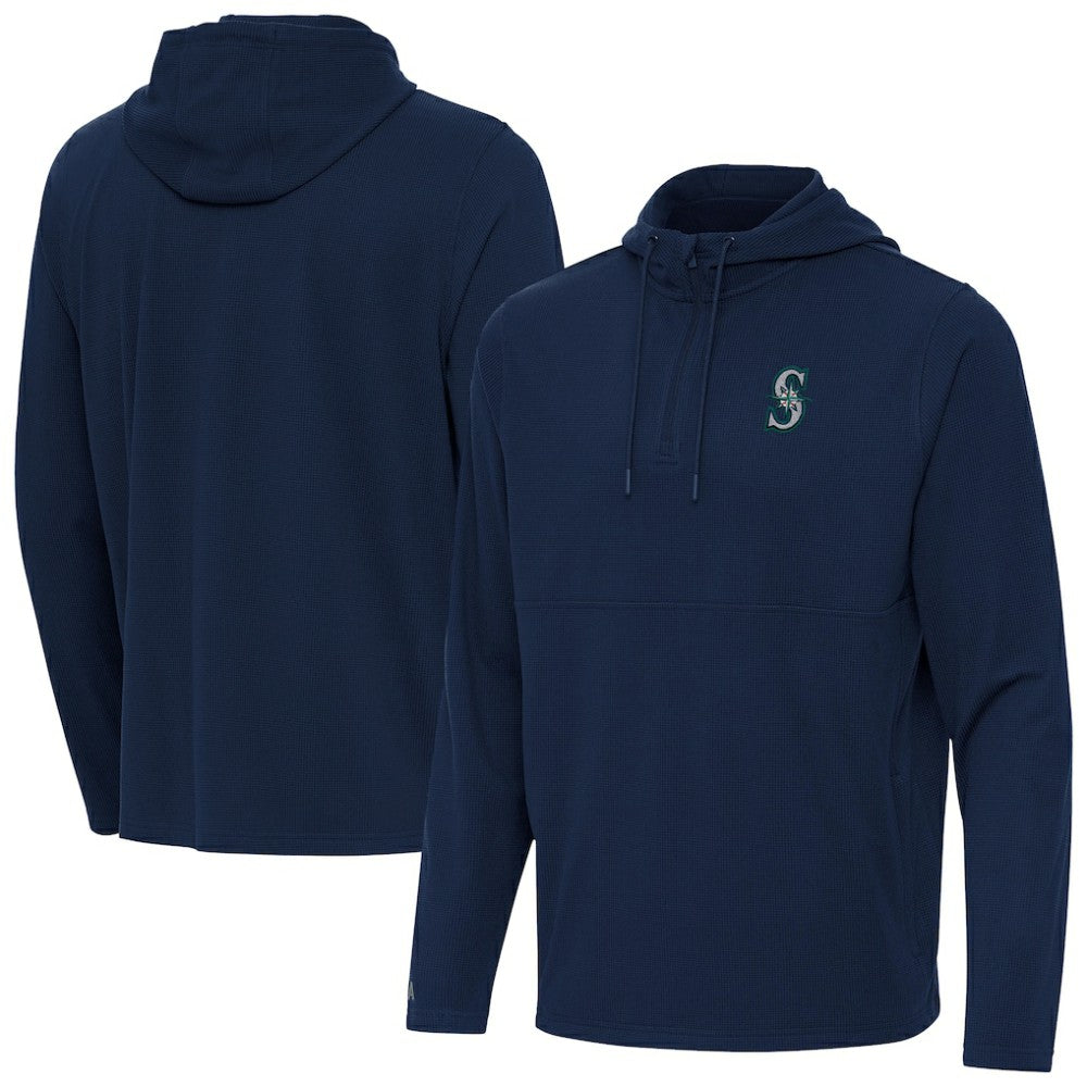 Seattle Mariners Antigua Connected Quarter-Zip Pullover Hoodie | MLB Online