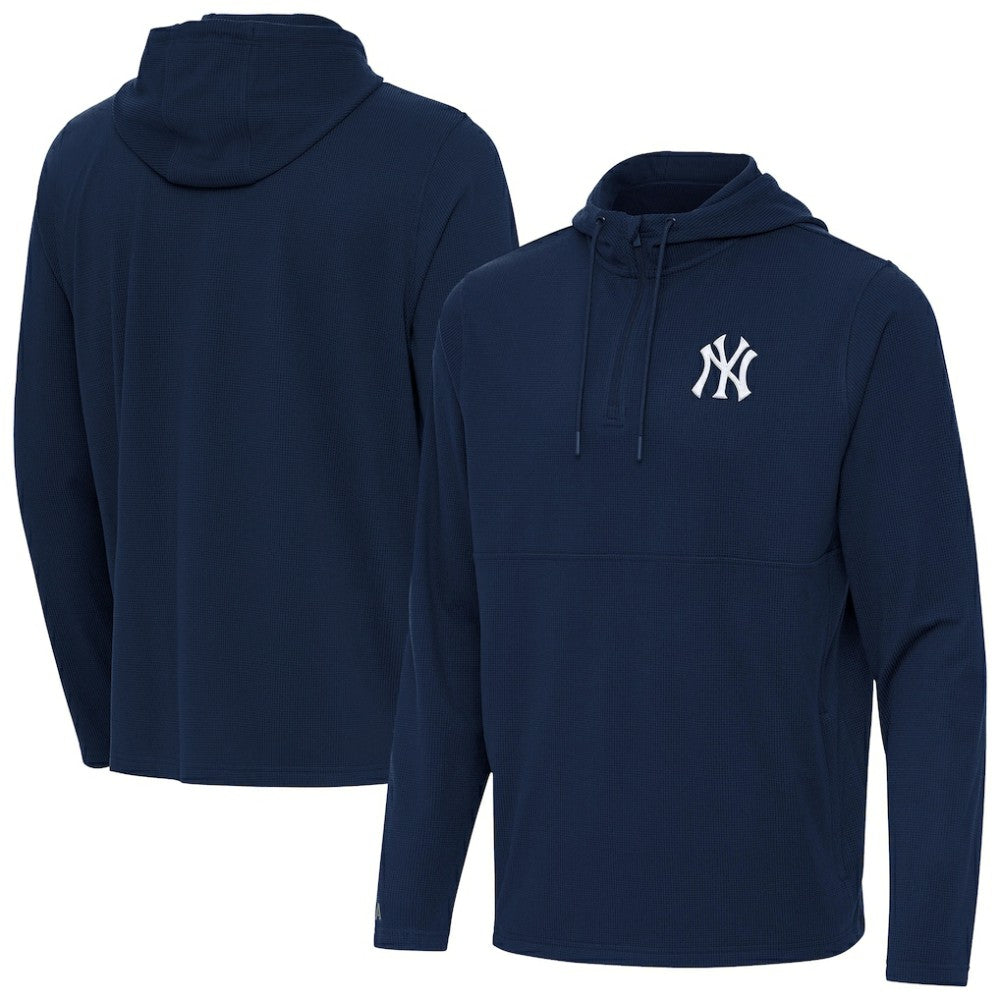 New York Yankees Antigua Connected Quarter-Zip Pullover Hoodie | MLB On Sale