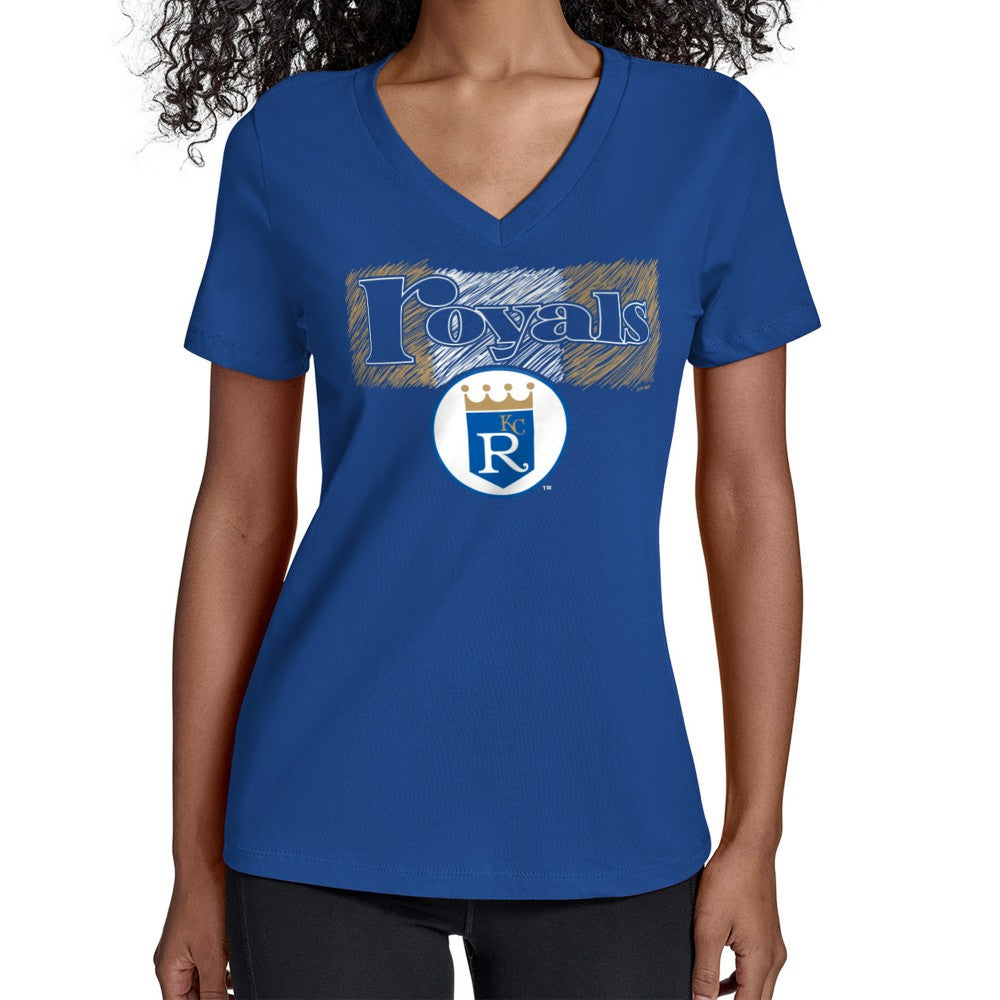 Kansas City Royals Starter Women's Team Color Shading V-Neck T-Shirt | MLB Discount