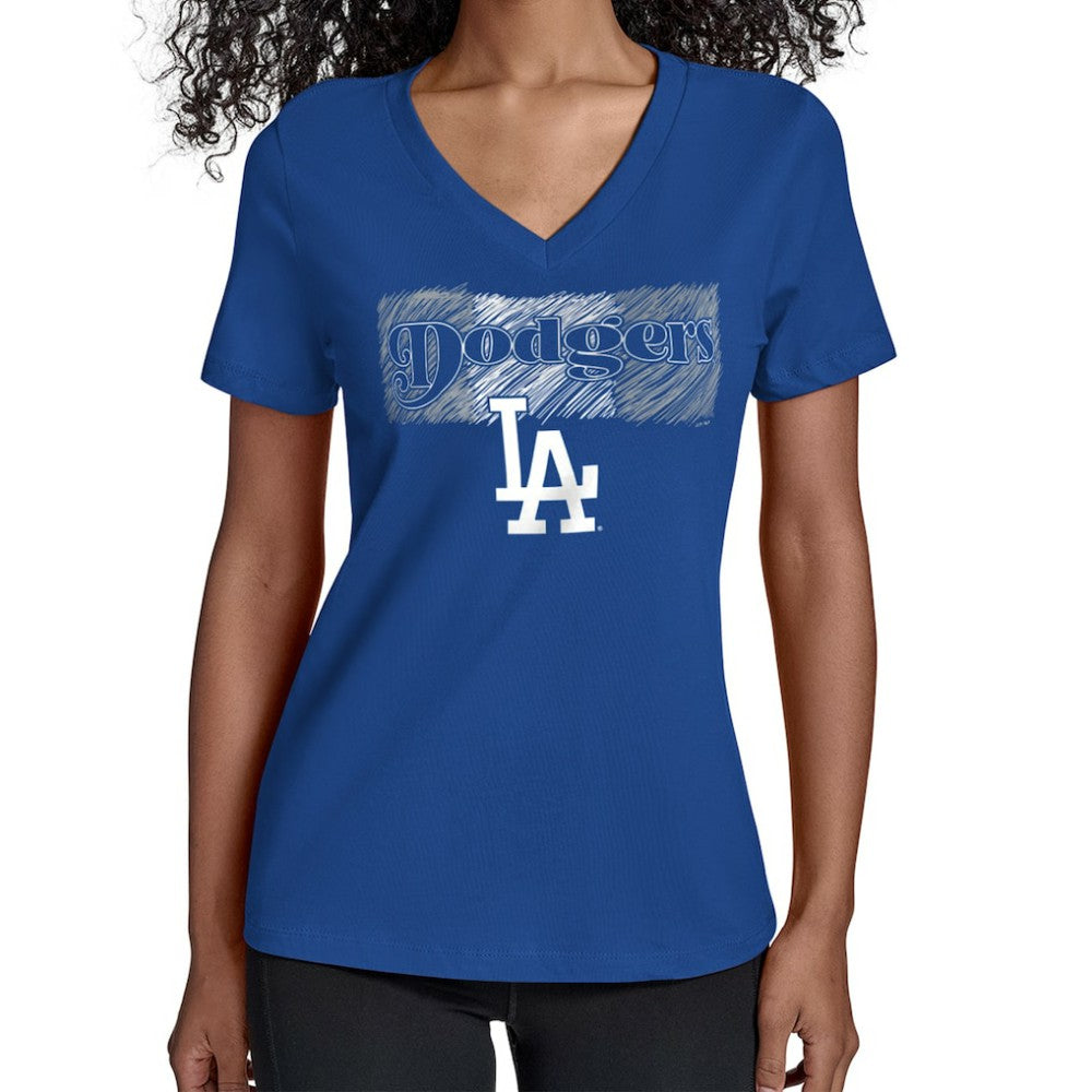 Los Angeles Dodgers Starter Women's Team Color Shading V-Neck T-Shirt | MLB Near me