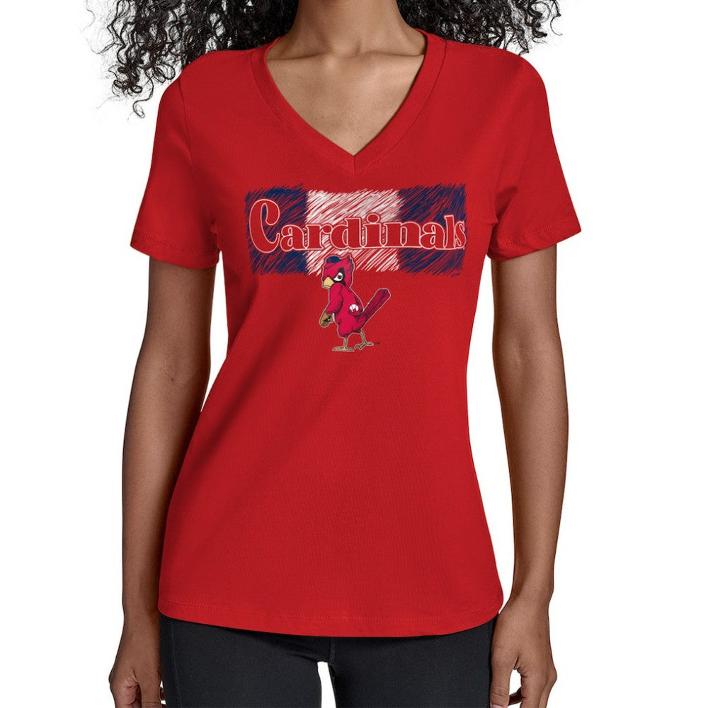 St. Louis Cardinals Starter Women's Team Color Shading V-Neck T-Shirt | MLB For sale
