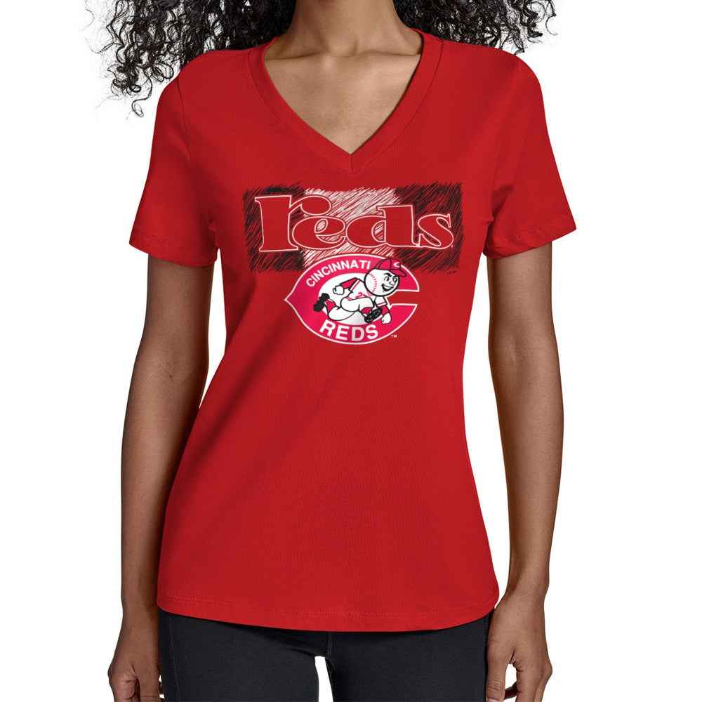 Cincinnati Reds Starter Women's Team Color Shading V-Neck T-Shirt | MLB Sale