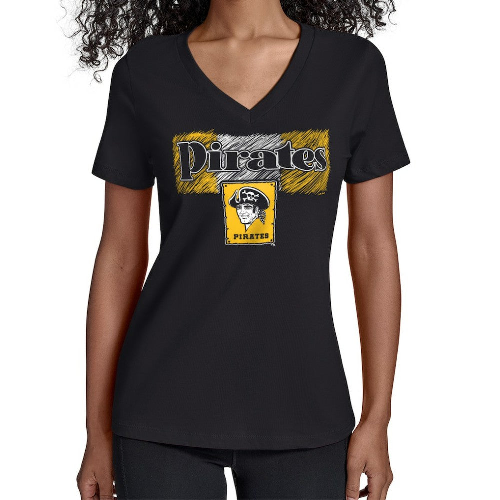 Pittsburgh Pirates Starter Women's Team Color Shading V-Neck T-Shirt | MLB Near me