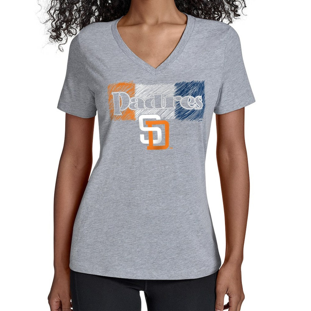 San Diego Padres Starter Women's Team Color Shading V-Neck T-Shirt | MLB Sale
