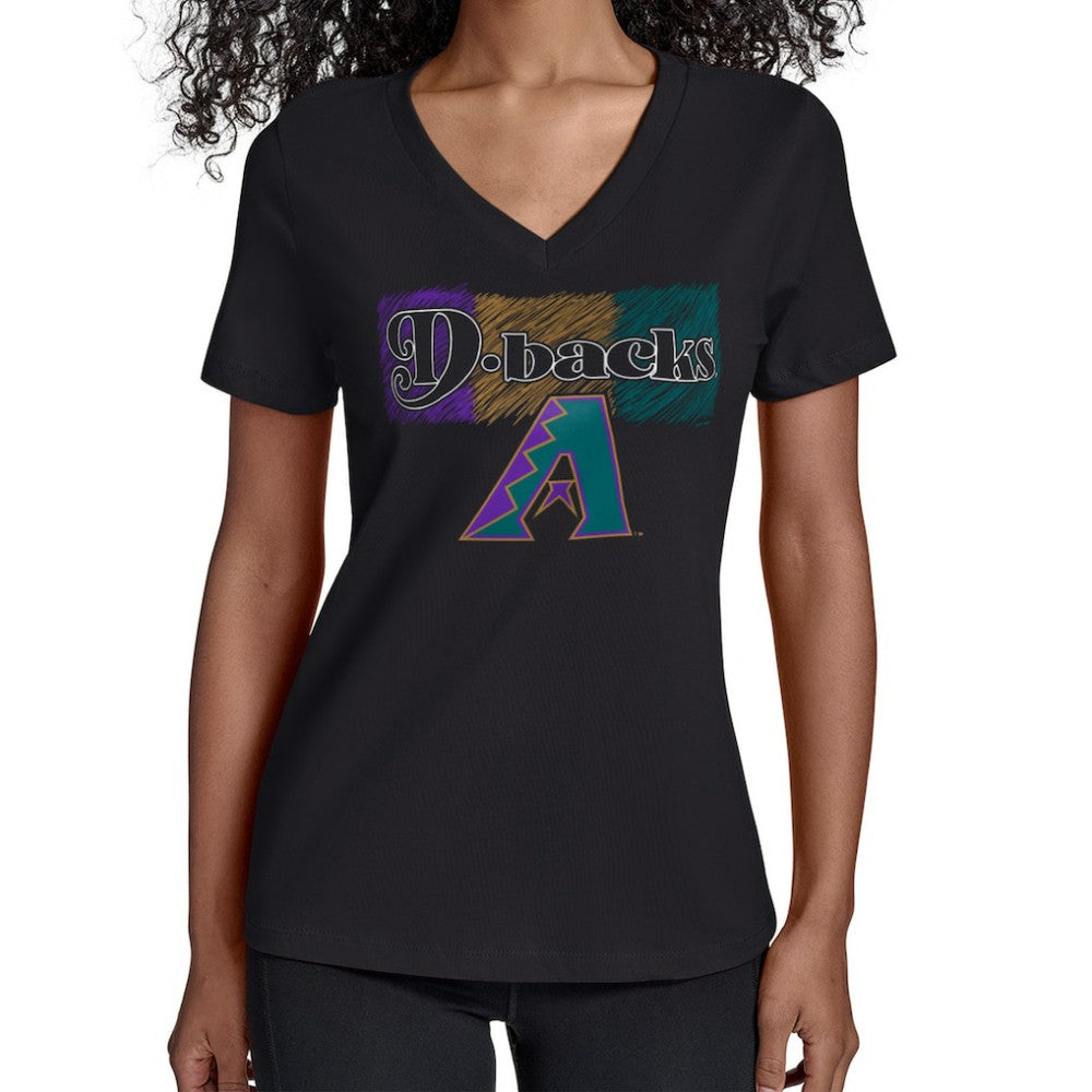Arizona Diamondbacks Starter Women's Team Color Shading V-Neck T-Shirt | MLB US