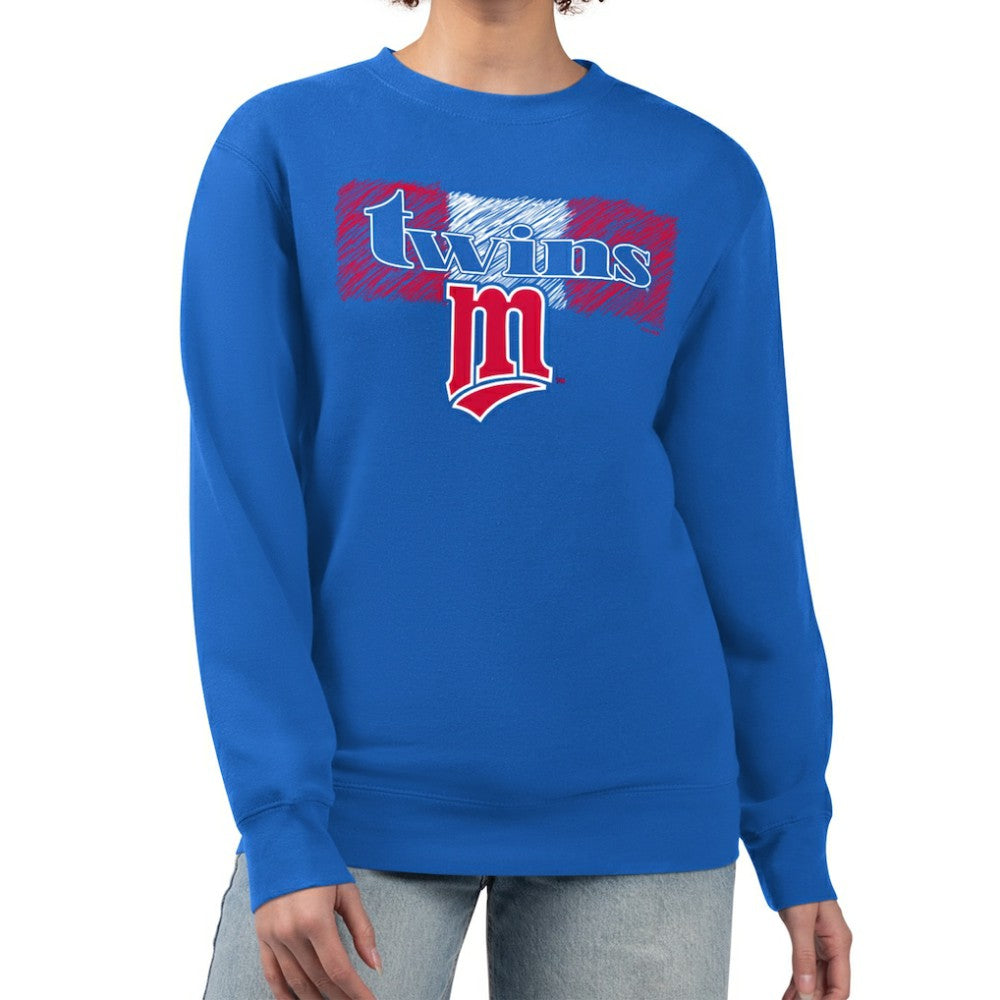 Minnesota Twins Starter Women's Team Color Shading Fleece Pullover Sweatshirt | MLB On Sale