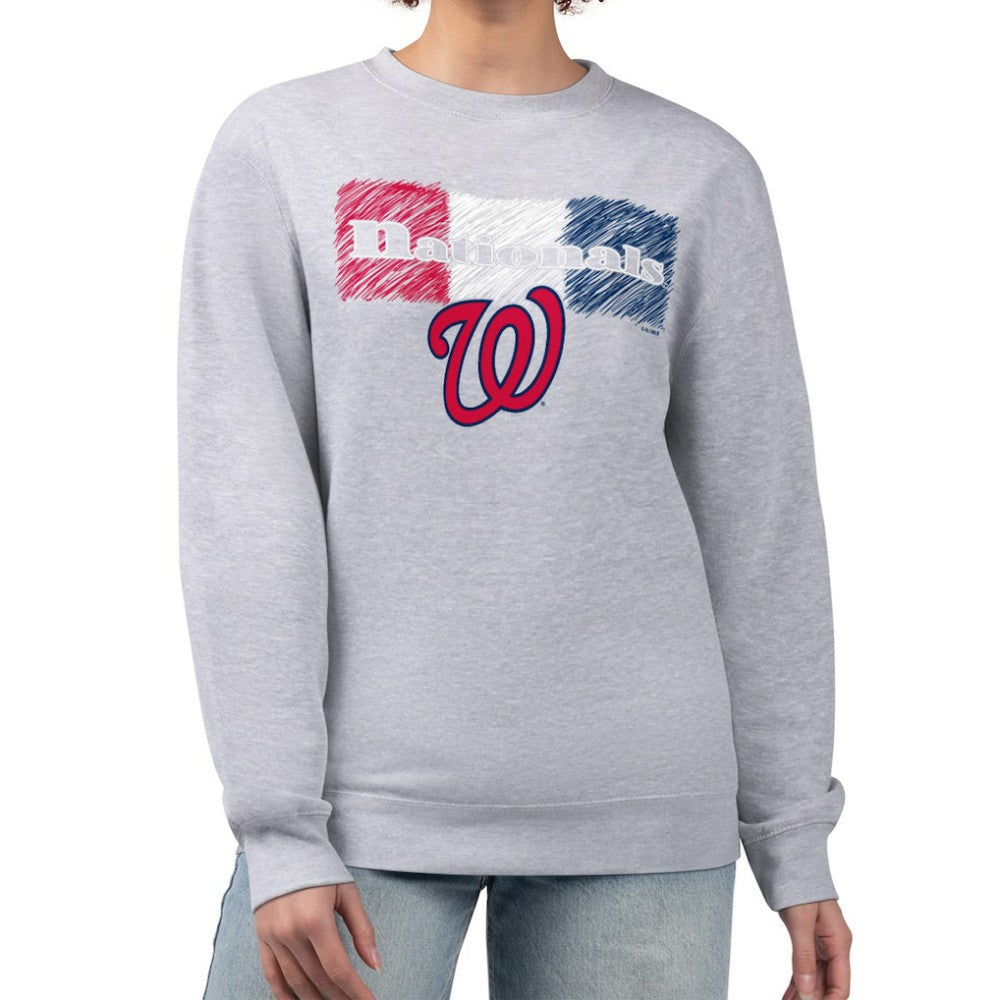 Washington Nationals Starter Women's Team Color Shading Fleece Pullover Sweatshirt | MLB Online