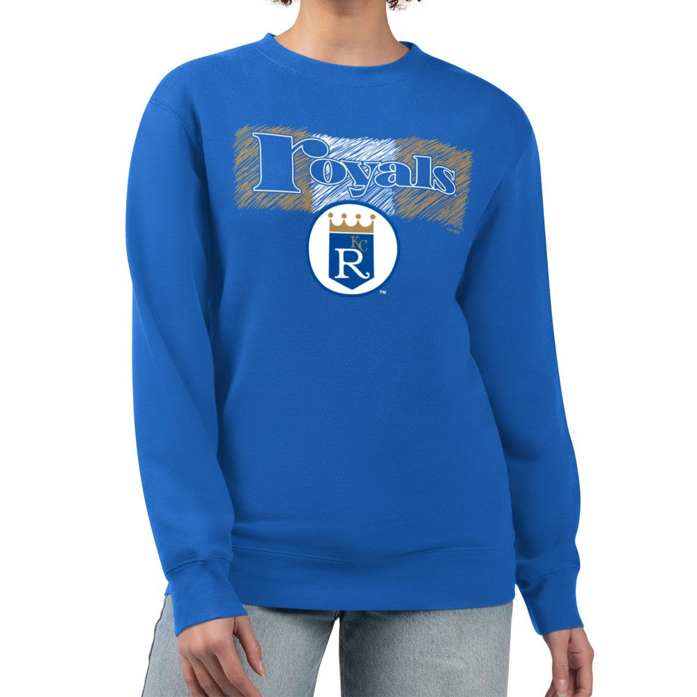 Kansas City Royals Starter Women's Team Color Shading Fleece Pullover Sweatshirt | MLB On Sale