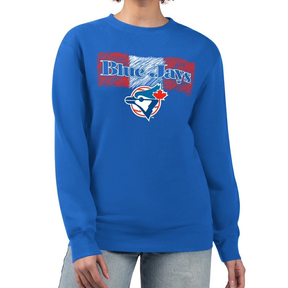 Toronto Blue Jays Starter Women's Team Color Shading Fleece Pullover Sweatshirt | MLB Near me