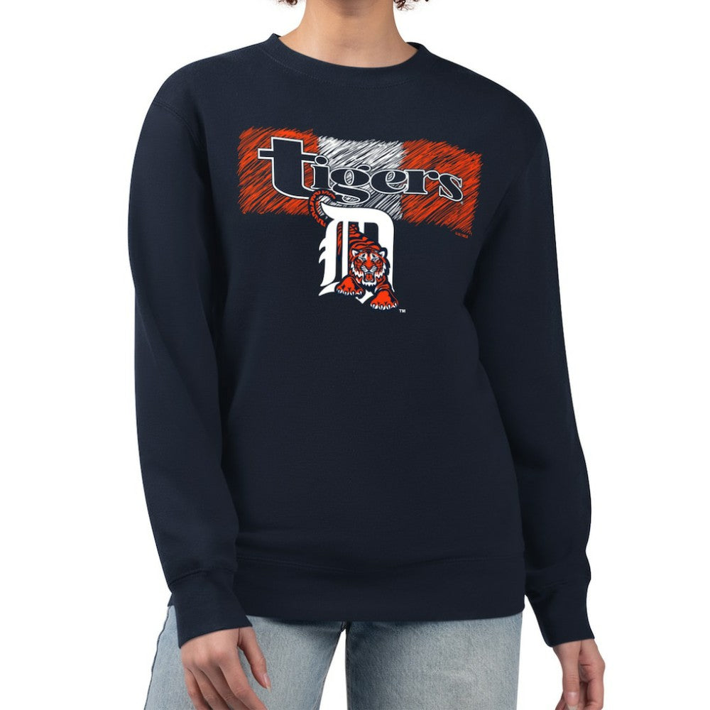 Detroit Tigers Starter Women's Team Color Shading Fleece Pullover Sweatshirt | MLB US